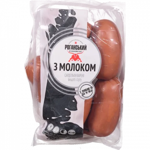 Сарделі Рогань З молоком в/ґ (черева) ваг.