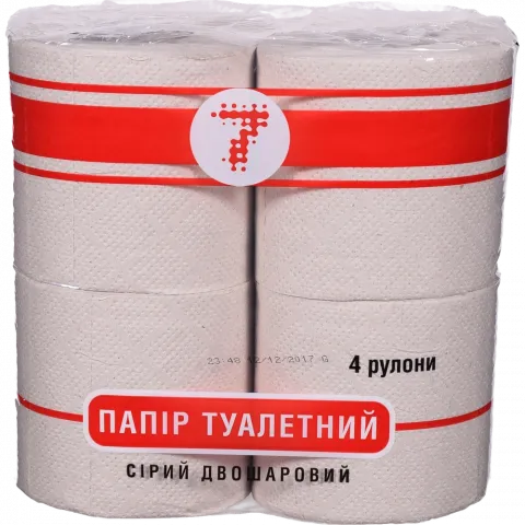 Туал. папір 7` 4 шт. сірий`