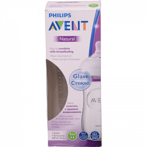 Пляшечка д/годування AVENT Natural 240 мл 1 шт. скло