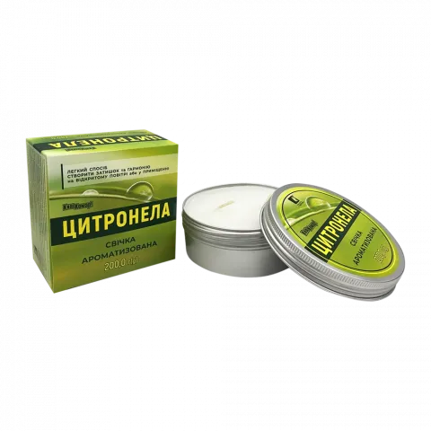 Свічка Киш-Комар 200 г 1 шт. ароматизована Цитронела