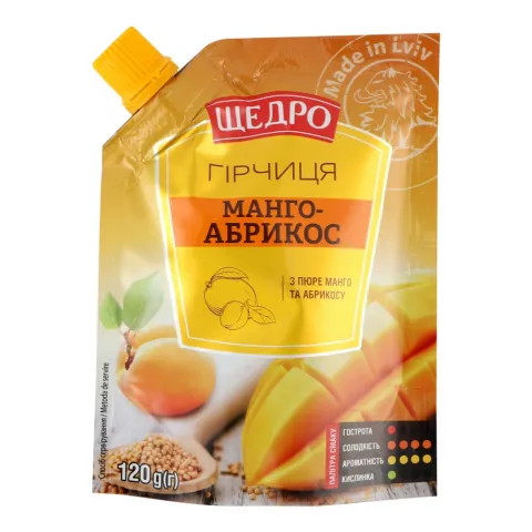 Гірчиця Щедро 120 г д/пак. Манго-абрикос