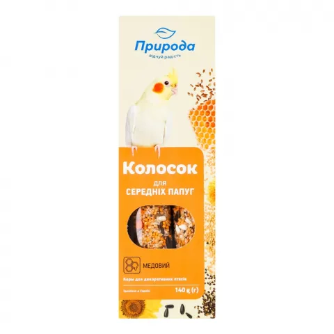 Корм Природа Колосок д/папуг 140 г Мед