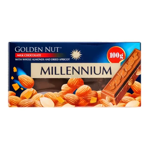 Шок Міленіум Gold 100 г мол. з цілим мигдалем та курагою