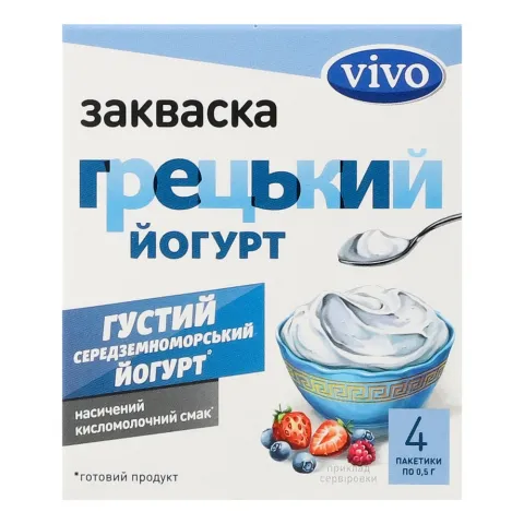 Закваска бактеріальна Віво 4х0,5 г Грецький йогурт