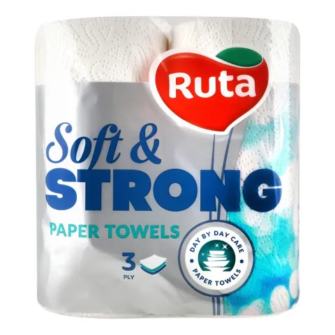 Рушники паперові Рута 2 шт. Soft Strong білі 3 шар.