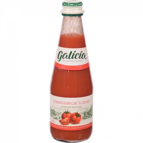 Сік Galicia 0,3 л скл. томатний з сіллю