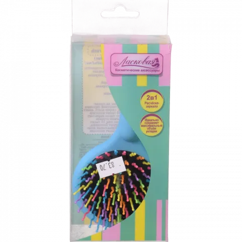 Гребінець д/збереження об`єму волосся Ласковая Rainbow brush RB01W синій