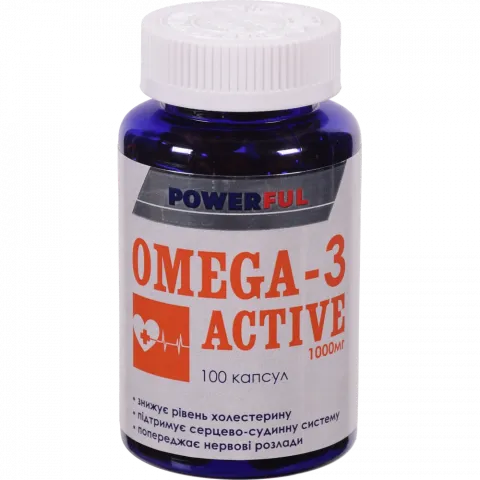 Добавка дієтична Powerful Omega-3 Актив 1000 мг 100 капс.