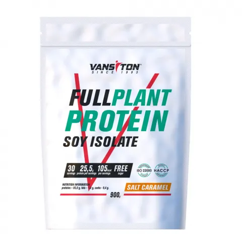 Протеїн Vansiton Plant 900 г Соєвий ізолят Солона карамель