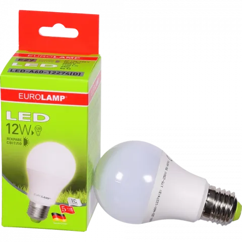 Лампа LED EuroLamp звичайна біла 12 Вт Е27