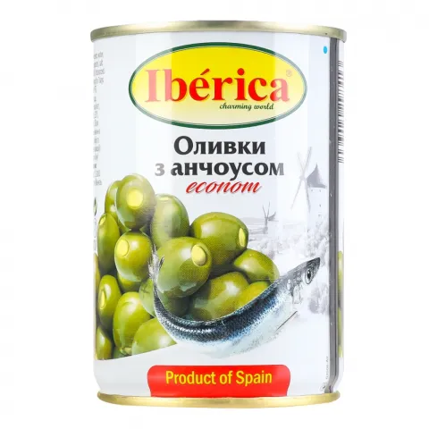 Оливки Іберіка 280 г з/б з анчоусом
