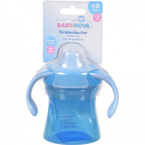 Чашка Baby-Nova 220 мл навчальна з ручками Блакитна