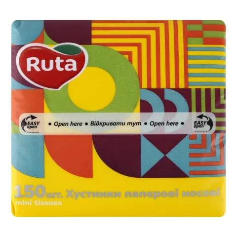 Хустинки нос. Рута 150 шт. Mini Tissues б/аромату 2 шар.