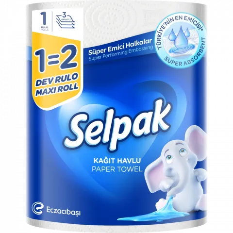 Рушник папер. Selpak Maxi 1=2 білий