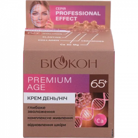 Крем д/обличчя Біокон 50 мл Проф. ефект Premium age ден. та ніч. 65+ 16216