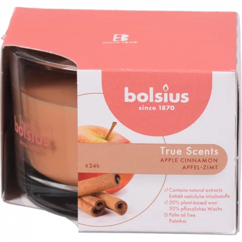 Свіча Bolsius в скл. аром. 63/90 True Scents яблуко з корицею, 24 год., арт. 101926170495