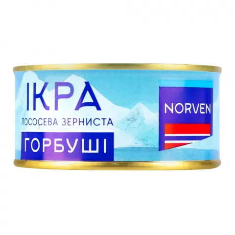 Ікра лососева горбуші Norven 120 г з/б зерниста