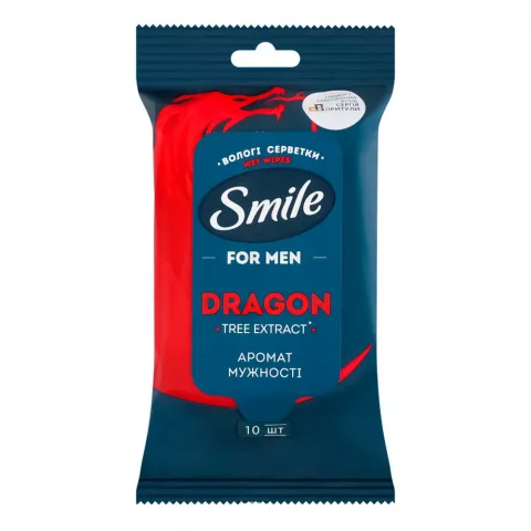 Серветки вологі Smile/Чиста Перемога 10 шт. зекстрактомдеревадракона