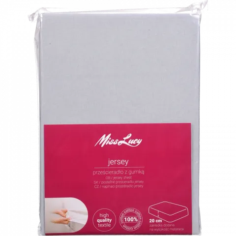 Простирадло з гумкою JerseyMISS LUCY 160200 см сіре арт. 8P2728 И651