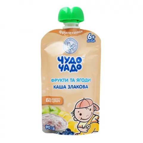Пюре Чудо-Чадо 90 г д/пак. Фрукти та ягоди каша злакова