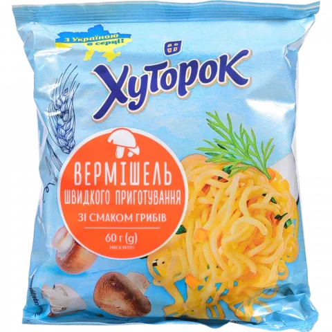 Вермішель Хуторок 60 г зі смаком грибів