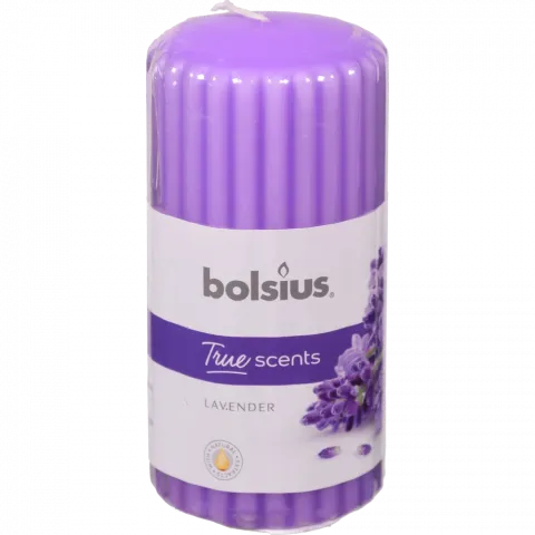 Свіча Bolsius ребриста 120/58 1 шт. True Scents Лаванда, 33 год., арт. 101925266777