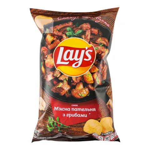 Чипси Lays 60 г м`ясна пательня з грибами
