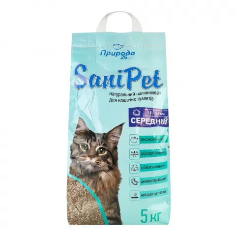 Наповнювач SANI PET 5 кг бентонітовий середній