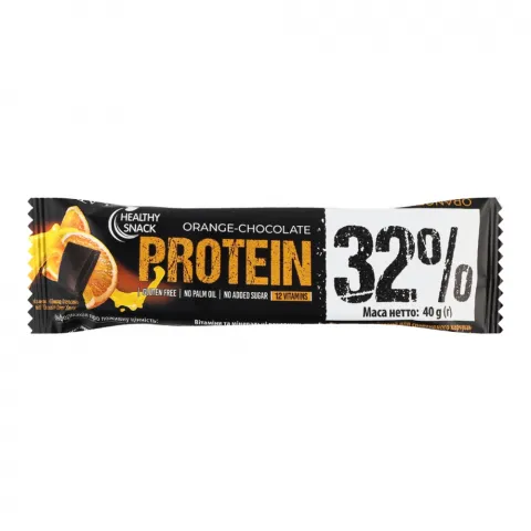 Батончик протеїновий Healthy Snack 40 г Шоколад-Апельсин у шокол. глазур.