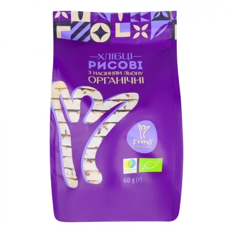 Хлібці Екород 60 г Рисові з льоном Органічні