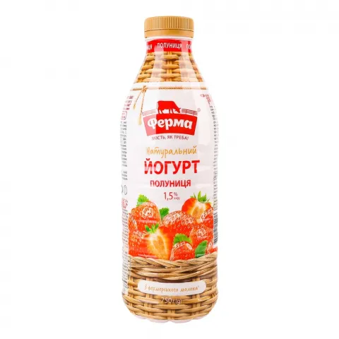 Йогурт Ферма 1,5 750 г Полуниця