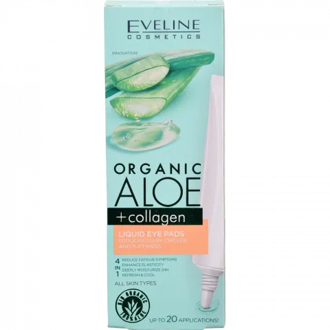 Патчі рідкі д/шкіри навколо очей Eveline 20 мл Organic Aloe та Collagen