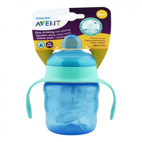 Чашк-непроливайка Avent 200 мл з м`яким носиком блакитна 6 міс. SCF551/05