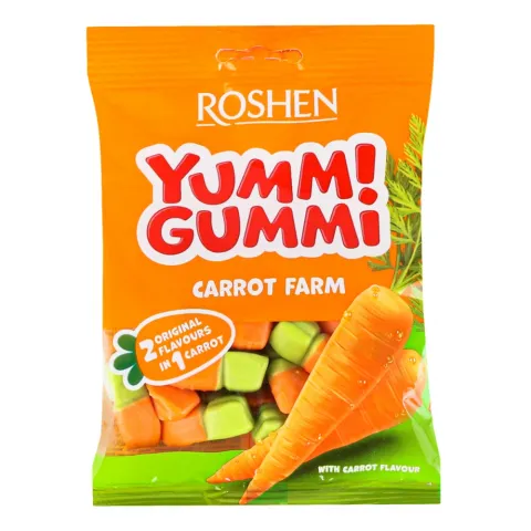 Жувальні Цукерки Рошен 70 г Yummi Gummi Carrot Farm