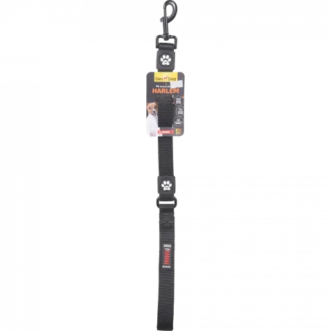 Повідець GimDog Harlem Bungee двошаровий 2,5х55 см чорний