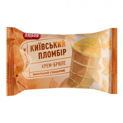 Морозиво Київський пломбір 80 г стак. Крем-брюле