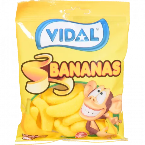 Жувальні цукерки Vidal 90 г Банани