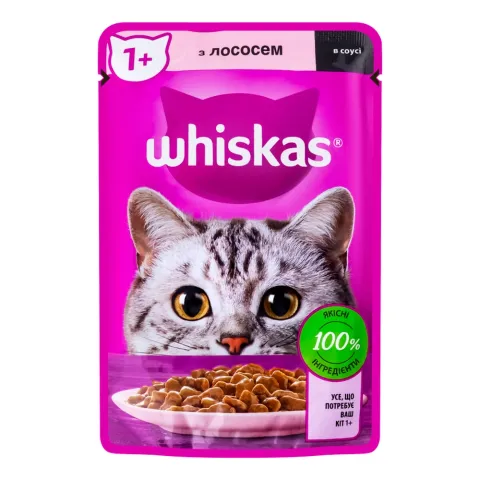 Корм д/котів Віскас 85/100 г пак. Лосось в соусі