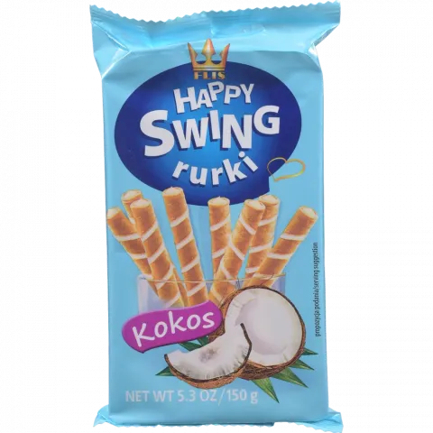 Трубочки ваф. FLIS 150 г Swing з нач. кокос (Польща) И659