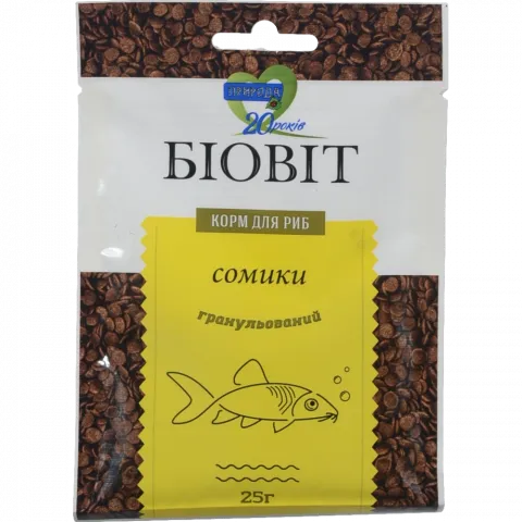 Корм Біовіт д/риб 25 г Сомики гранульований