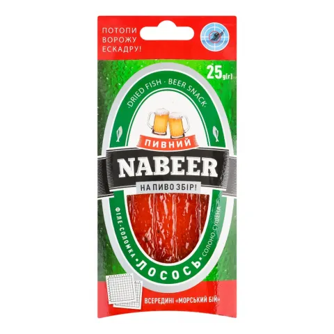 Риба Лосось Pyvnyi Nabeer 25 г соломка сол-суш.