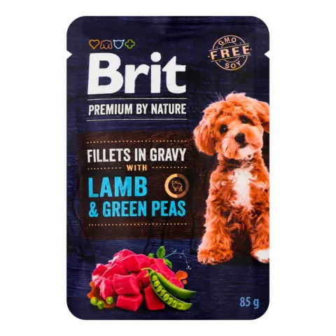 Корм д/собак Brit Premium Fillets in Gravy 85 г ягня та зелений горошок