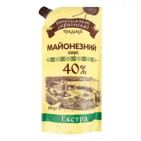 Майонезний соус Українські традиції 300 г д/пак. Екстра 40