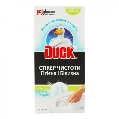 Освіж. д/унітазу Duck Стікер чистоти з Відбілюючою формулою Лайм