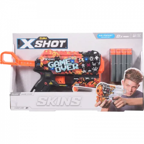 Іграшка Швидкострільний бластер Zuru X-SHOT Skins Flux Game Over 8 патронів 36516E
