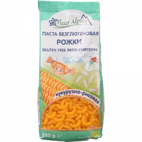 Макарони Fleur Alpine 250 г б/глютену Ріжки кукурудз.-рисові