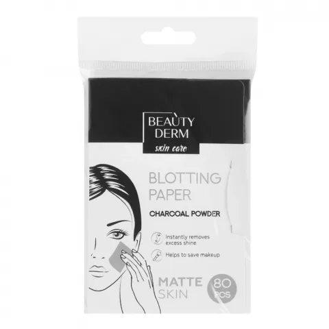 Серветки матуючі д/обличчя Beautyderm 80 шт. з вугільним порошком