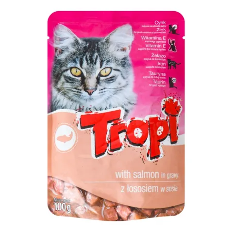 Корм д/котів TROPI 100 г пак. з лососем (Польща)