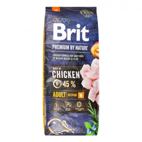 Корм д/собак Brit Premium 15 кг сух. д/середніх порід з куркою 170818