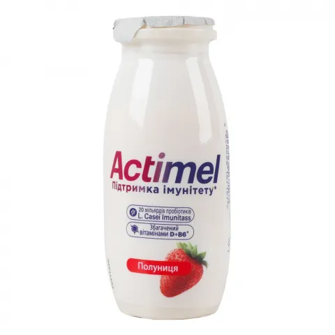 Актімель Полуниця 100 г кисломол продукт